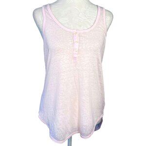 American Eagle Henley Racerback Tank Top Pink Small